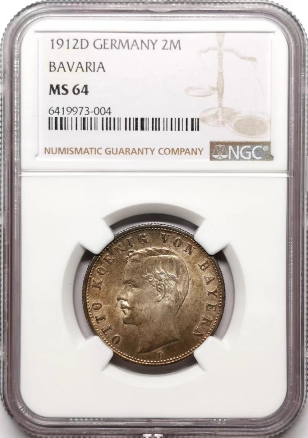 凡希社世界钱币微拍第二百三十五期 1912巴伐利亚2马克NGC-MS64