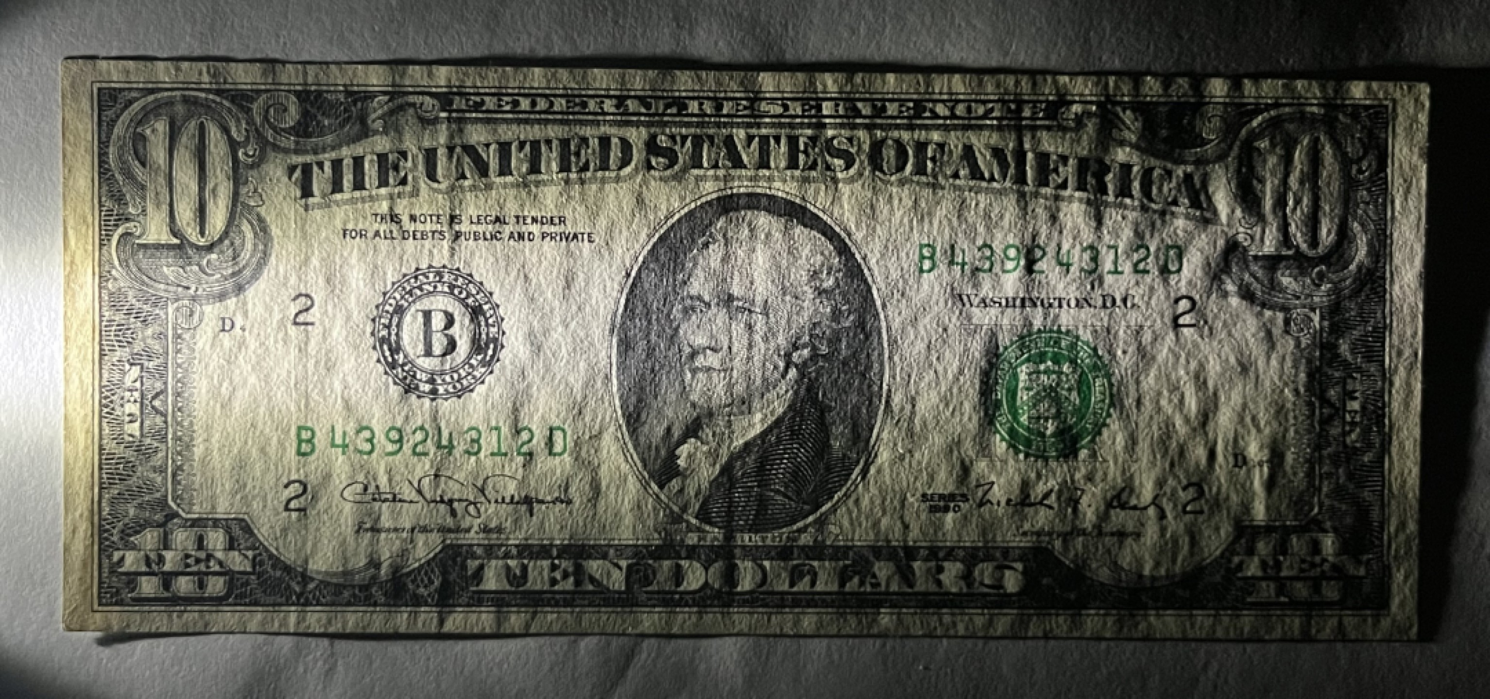 Chase Auction 第21期 - - 外钞、民国钞和人民币混合场！ 1990版 小头 10美元 凑年份票筋