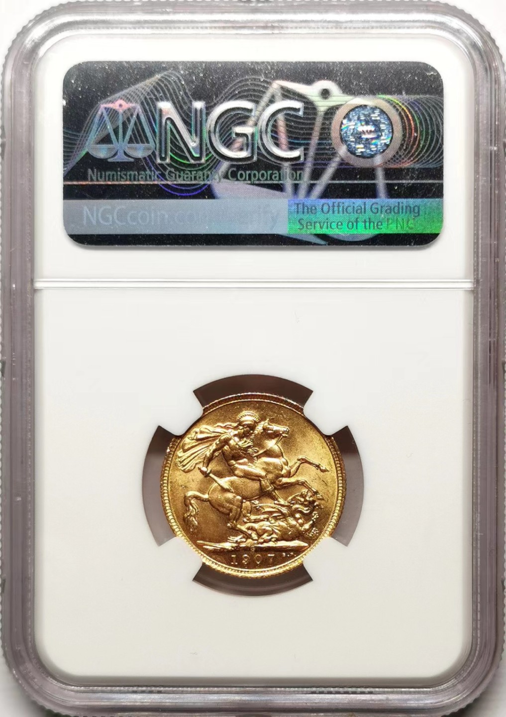 凡希社世界钱币微拍第二百三十五期 1907S英属澳大利亚爱七索维林金币NGC-MS63