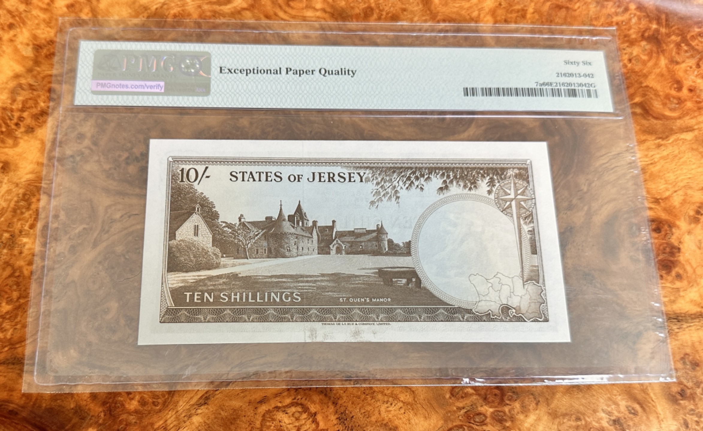 Chase Auction 第21期 - - 外钞、民国钞和人民币混合场！ 1963年泽西10先令，PMG66！