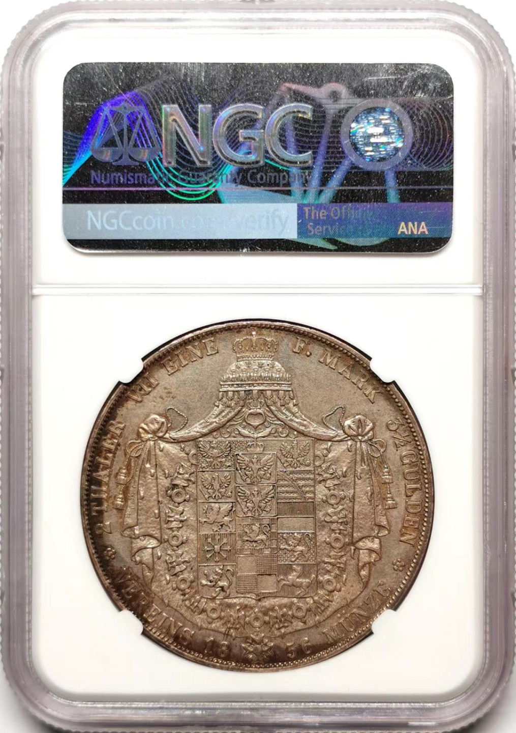 凡希社世界钱币微拍第二百三十五期 1856普鲁士威廉四世纹章2泰勒大银NGC-UNCD