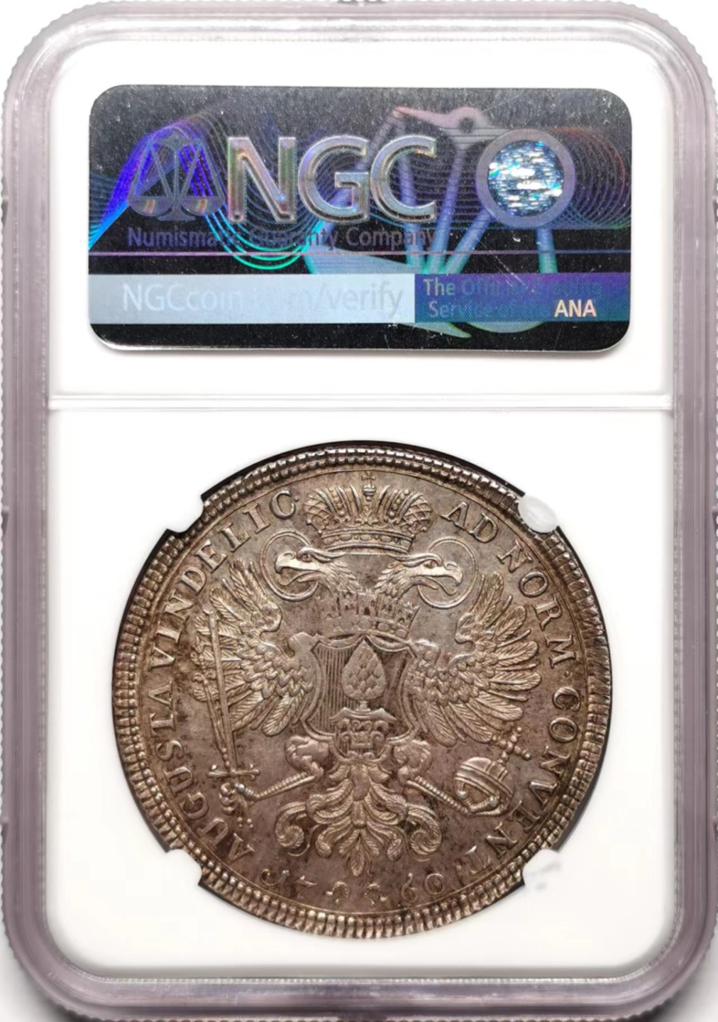 凡希社世界钱币微拍第二百三十五期 荐！1760奥格斯堡双头鹰泰勒大银NGC-MS62