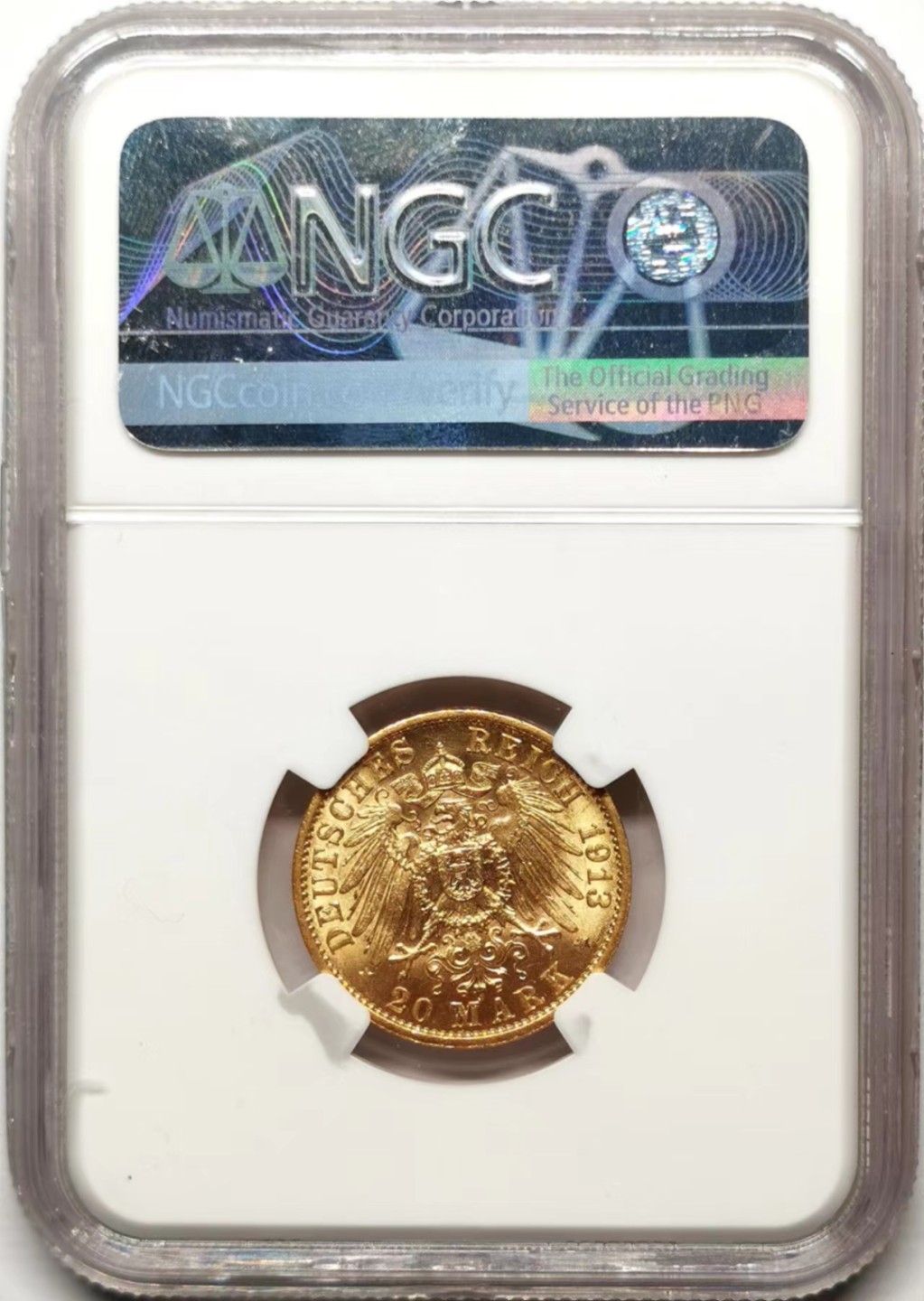 凡希社世界钱币微拍第二百三十五期 1913德国20马克金币NGC-AU58