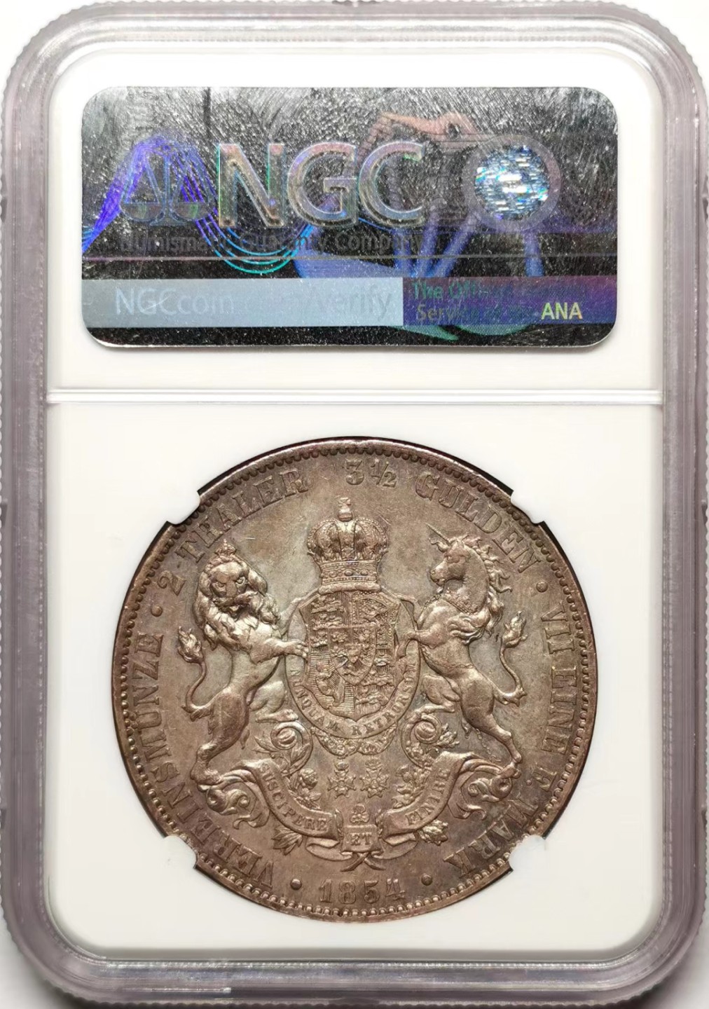 凡希社世界钱币微拍第二百三十五期 1854汉诺威盾徽2泰勒大银NGC-AUD