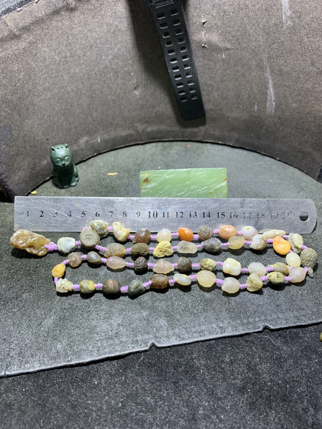 精美阿拉善青花筋脉石玛瑙项链一条，