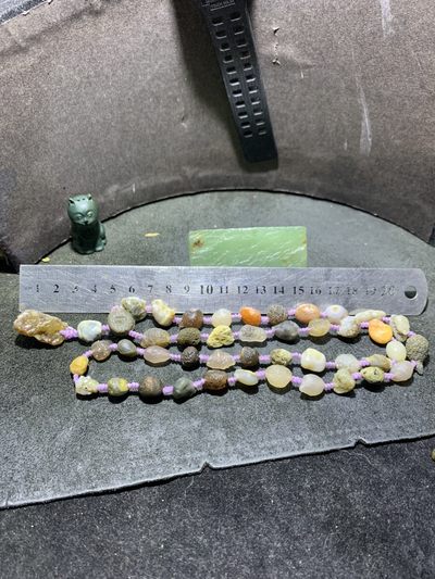 精美阿拉善青花筋脉石玛瑙项链一条， 精美阿拉善青花筋脉石玛瑙项链一条，