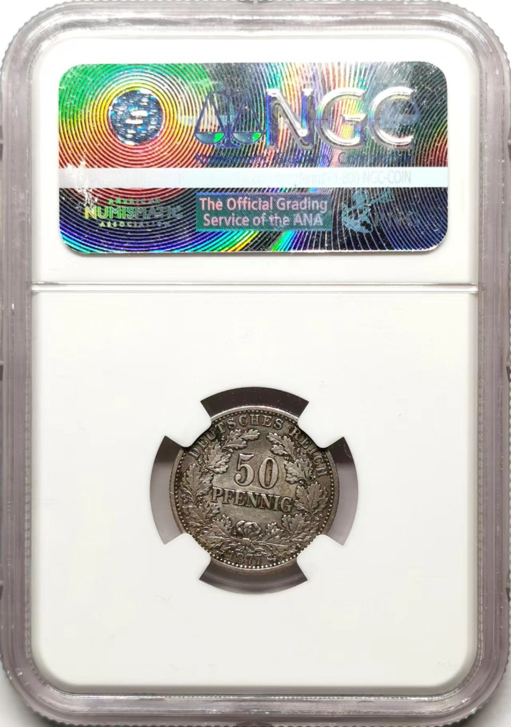 凡希社世界钱币微拍第二百三十五期 1877德国50芬尼银币NGC-AU53