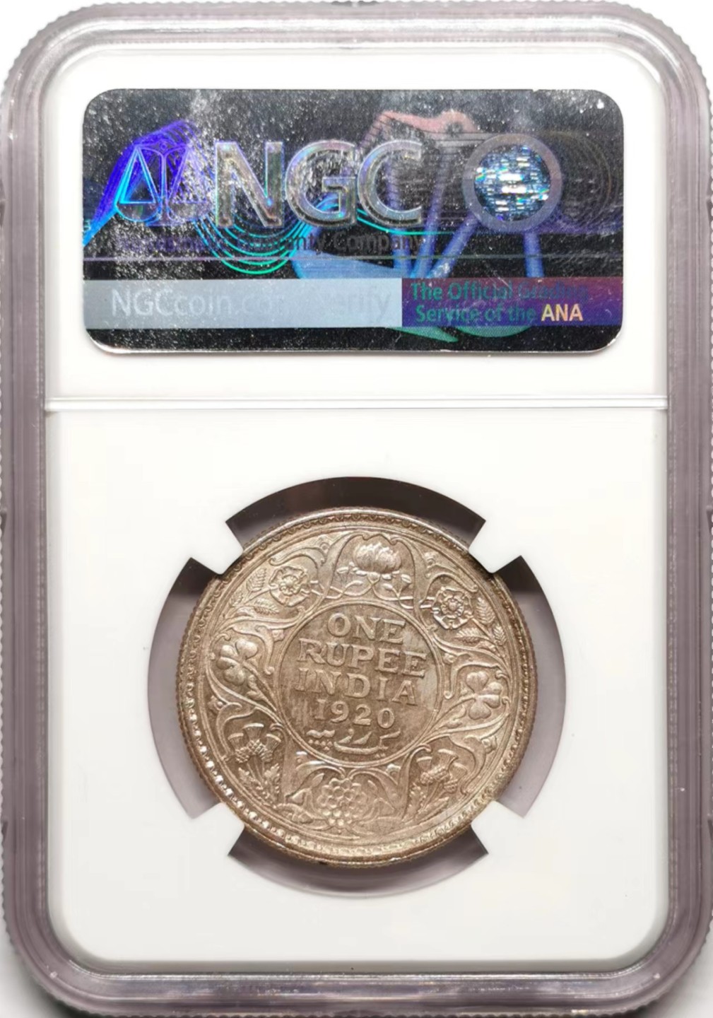 凡希社世界钱币微拍第二百三十五期 1920B英属印度乔五卢比NGC-MS62