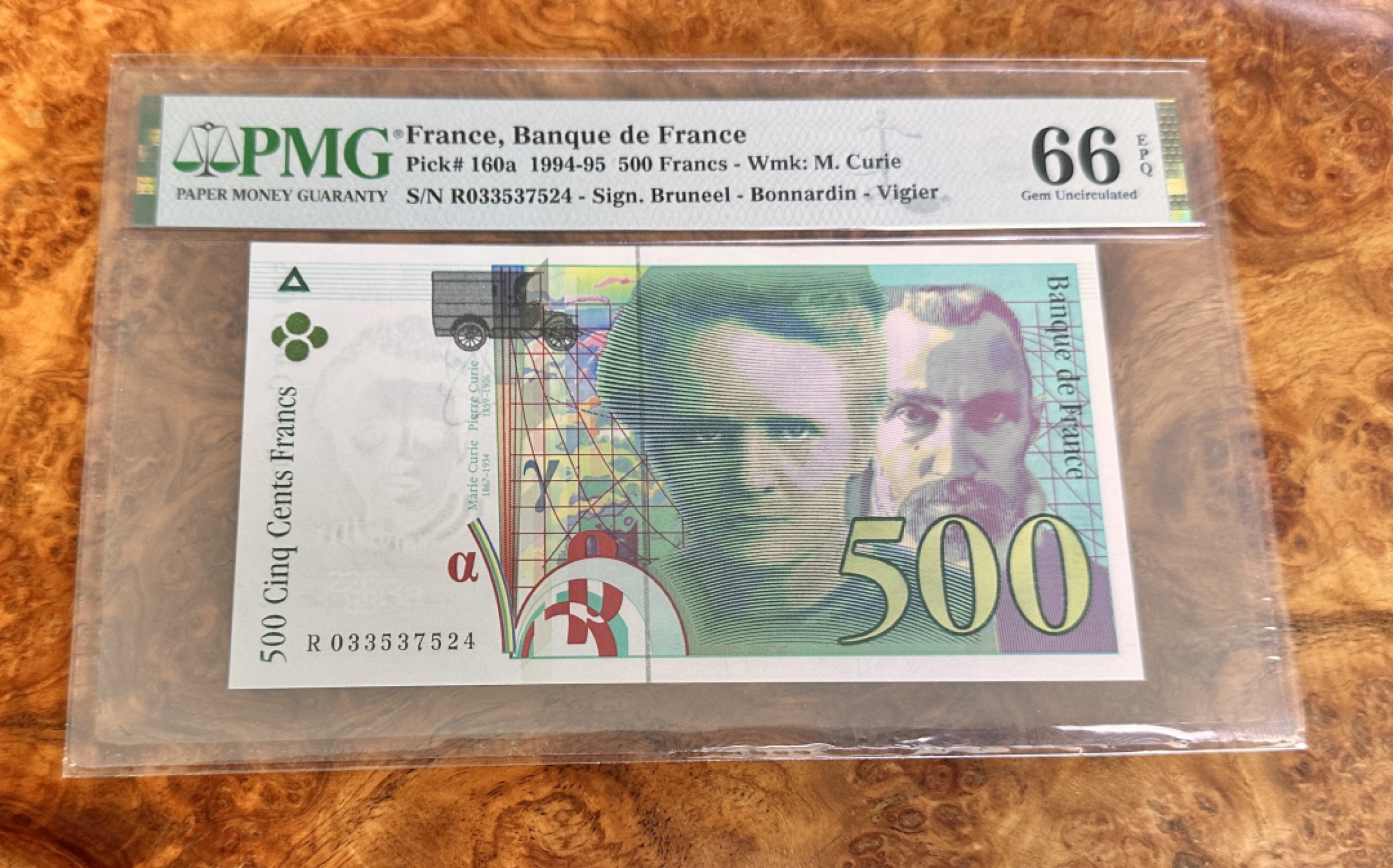 Chase Auction 第21期 - - 外钞、民国钞和人民币混合场！ 1994年法国500法郎，PMG66！