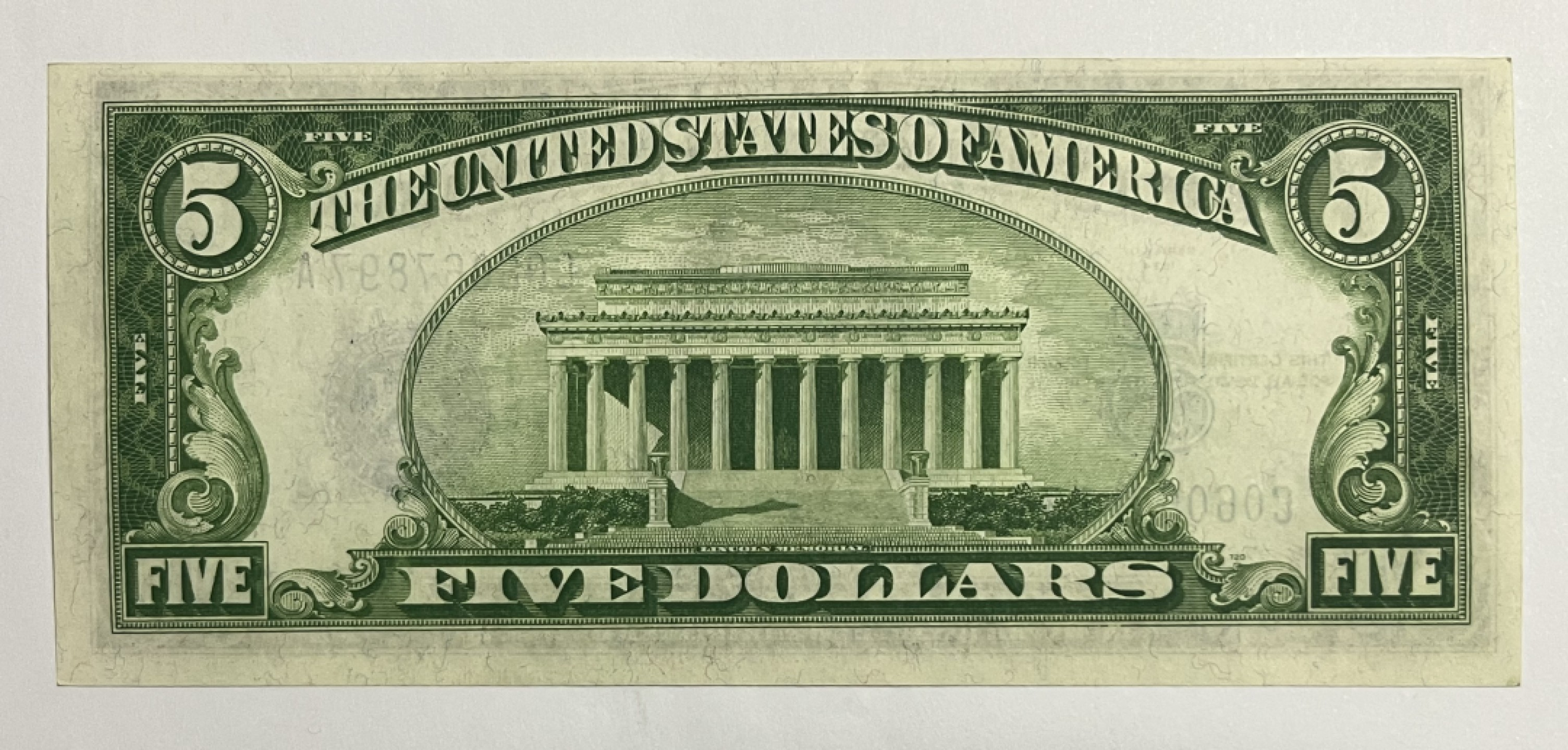Chase Auction 第21期 - - 外钞、民国钞和人民币混合场！ 1934正版 5美元 银币券 C区首发A冠 号码无4