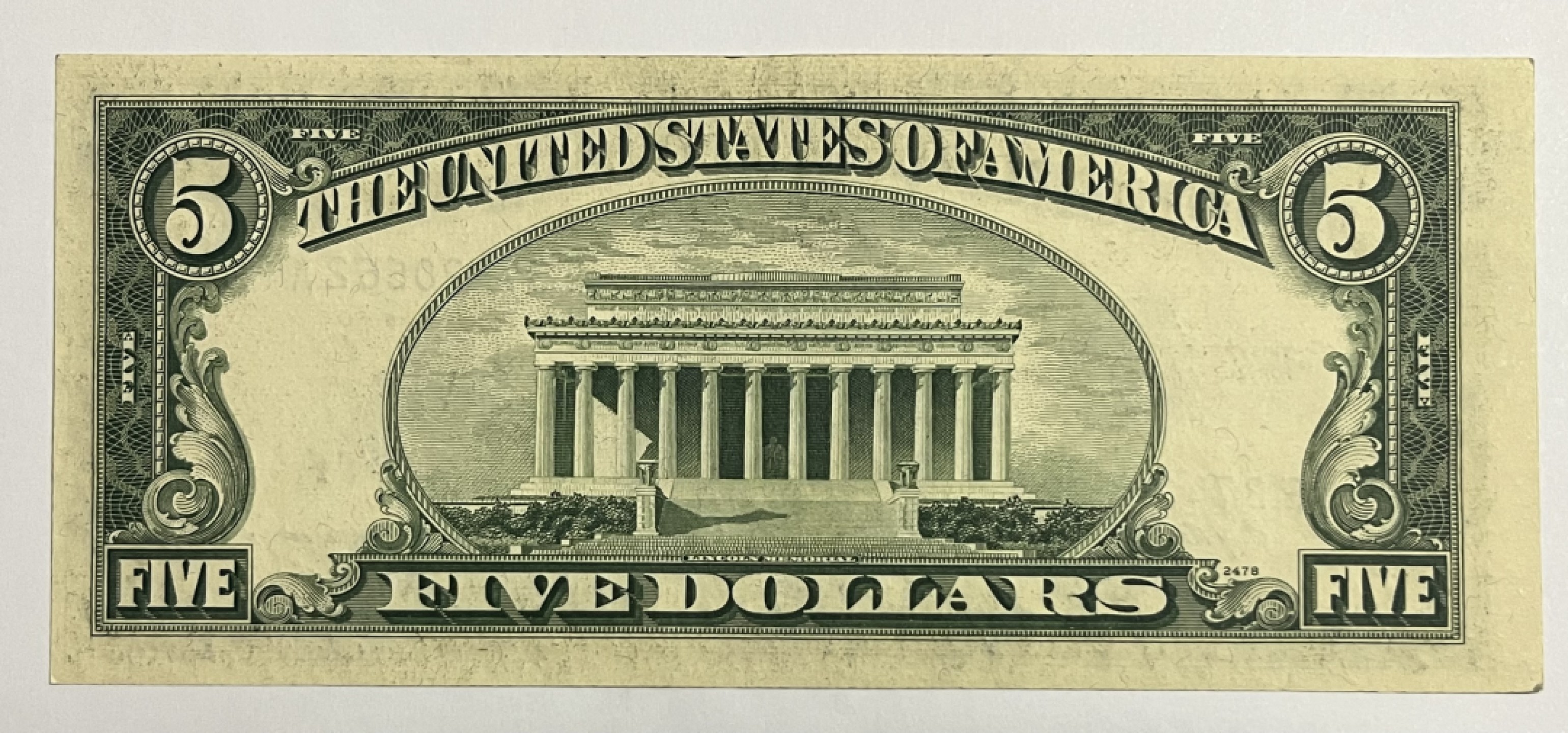 Chase Auction 第21期 - - 外钞、民国钞和人民币混合场！ 1953A版 5美元 银币券 F区首发A冠 全新UNC