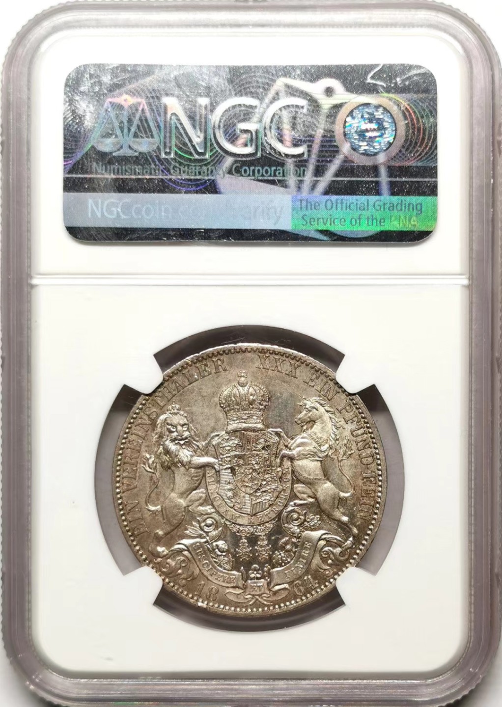 凡希社世界钱币微拍第二百三十五期 1864汉诺威盾徽泰勒NGC-MS63