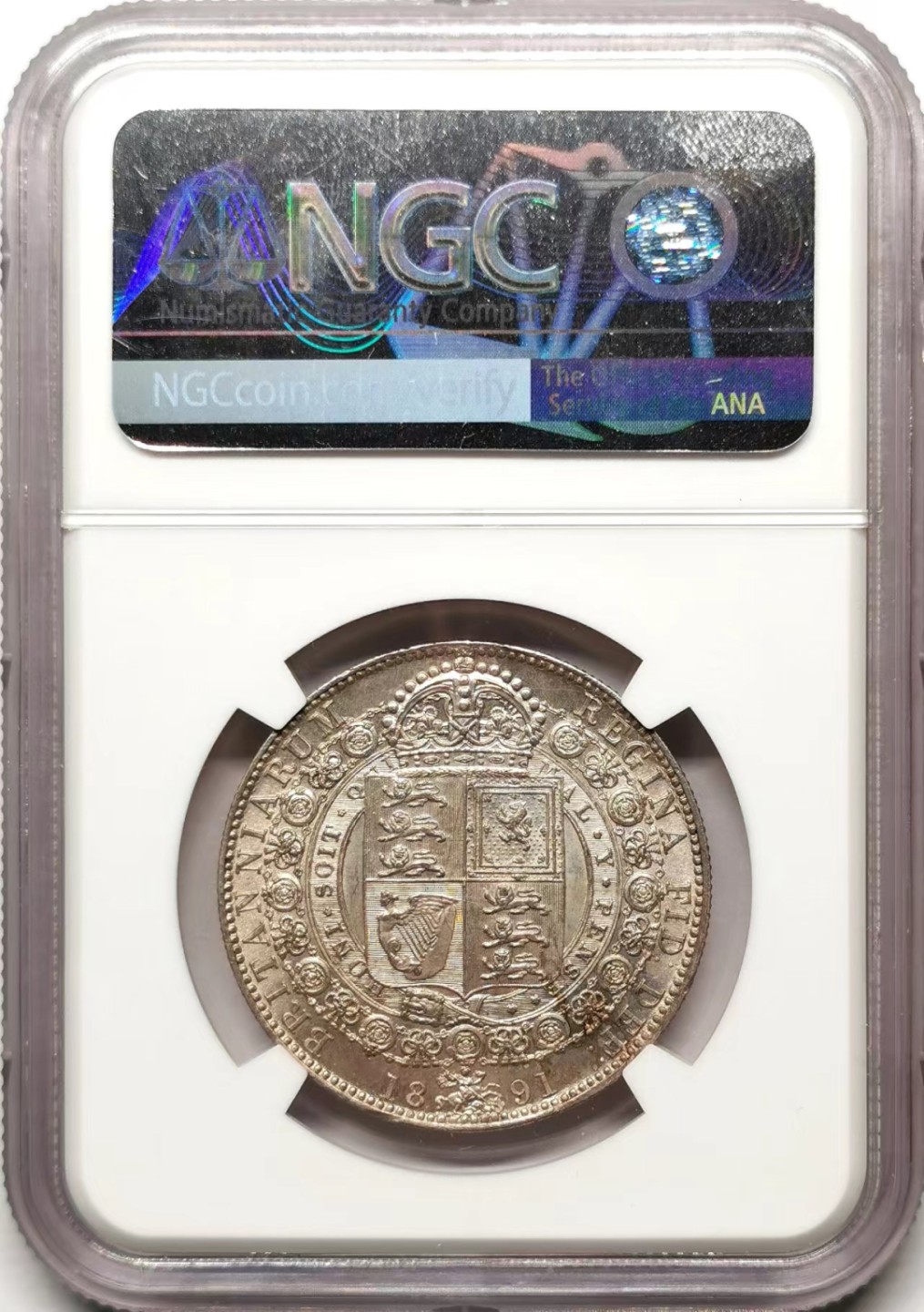 凡希社世界钱币微拍第二百三十五期 1891英国老维高冠半克朗NGC-MS63