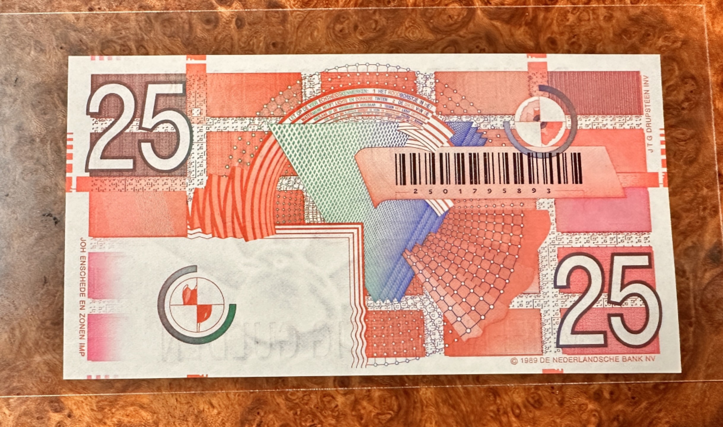 Chase Auction 第21期 - - 外钞、民国钞和人民币混合场！ 荷兰25盾，齿轮版，unc，品相如图！