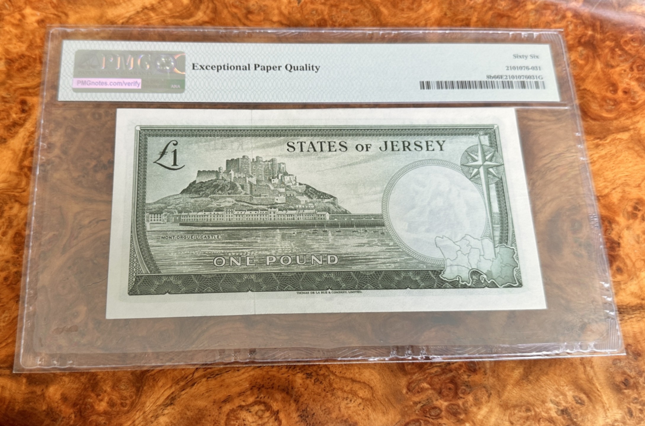 Chase Auction 第21期 - - 外钞、民国钞和人民币混合场！ 1963年泽西1镑，PMG66！