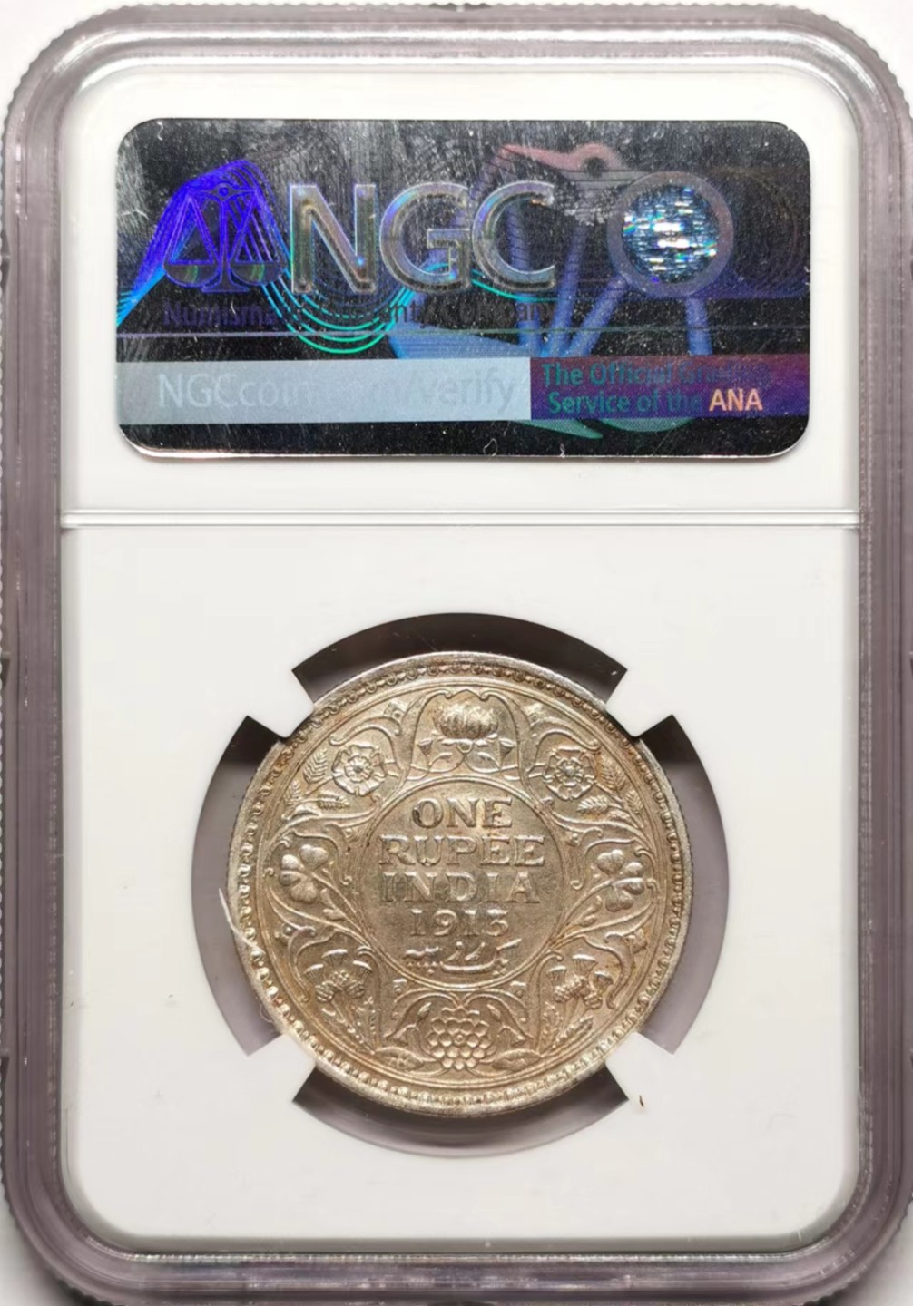 凡希社世界钱币微拍第二百三十五期 1913C英属印度乔五卢比NGC-MS62