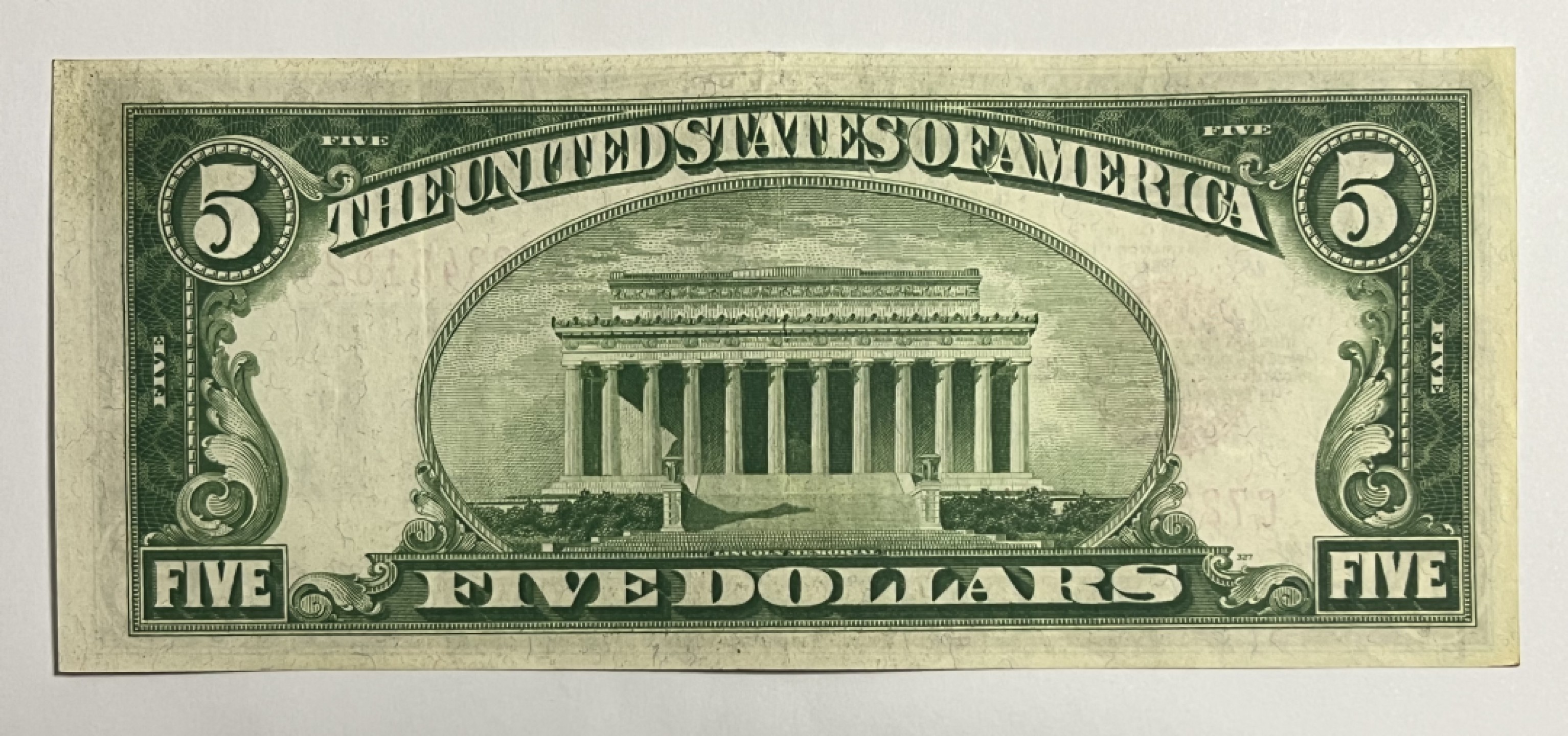 Chase Auction 第21期 - - 外钞、民国钞和人民币混合场！ 1928正版 5美元 政府券 红色库印 C区首发A冠