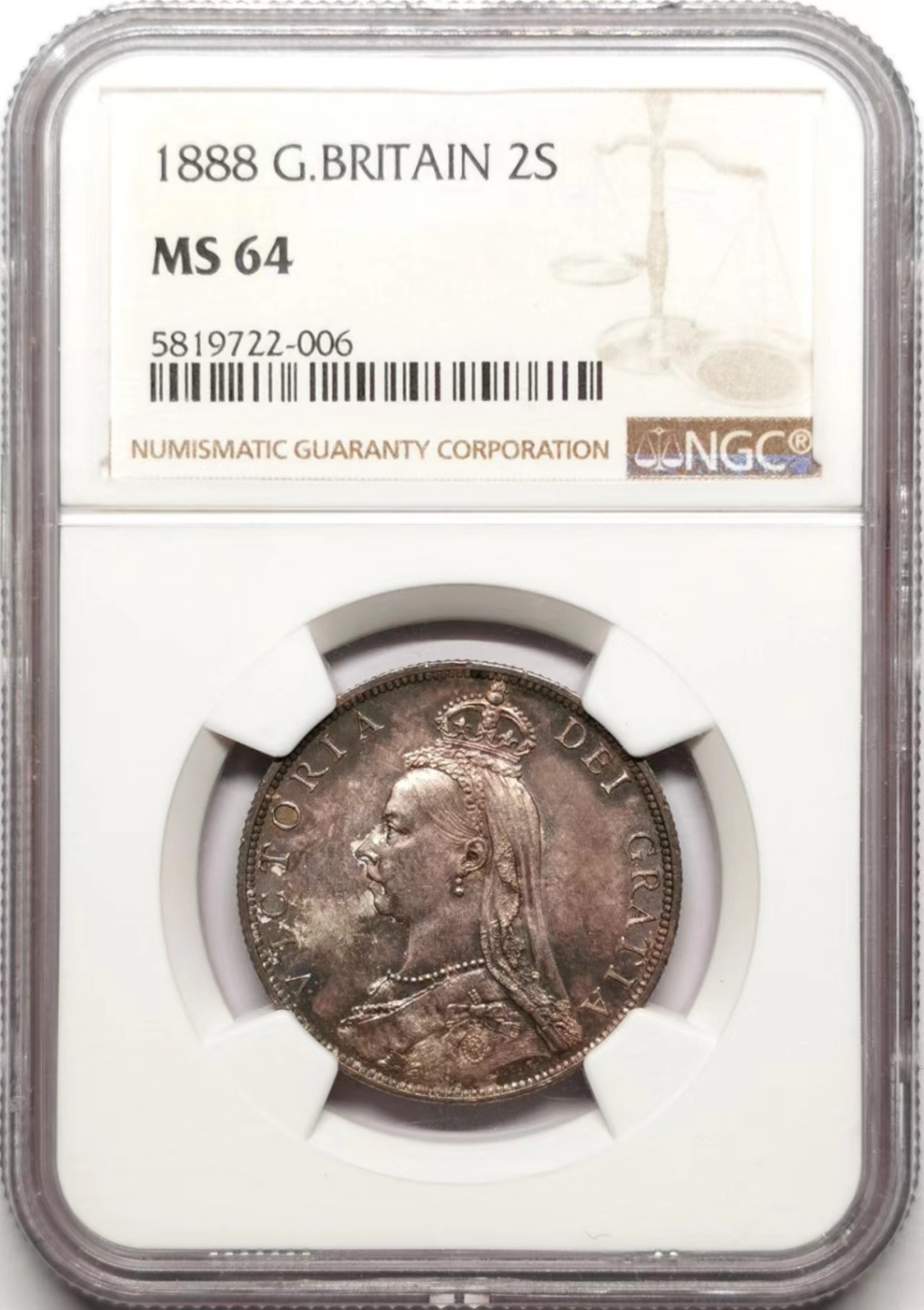 凡希社世界钱币微拍第二百三十五期 1888英国老维高冠佛罗林NGC-MS64