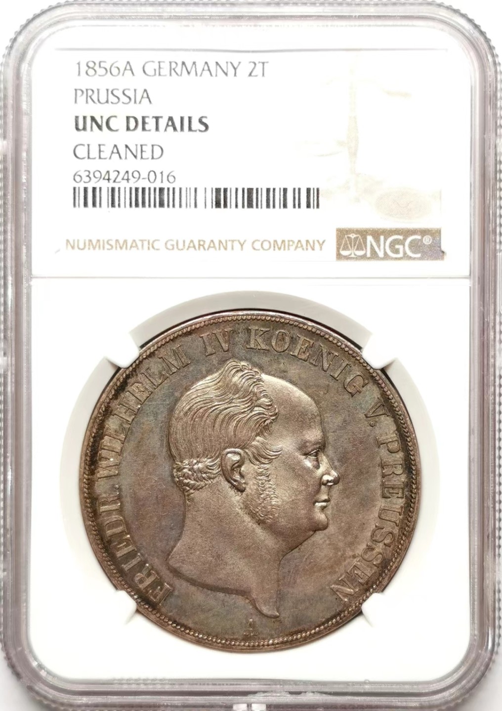 凡希社世界钱币微拍第二百三十五期 1856普鲁士威廉四世纹章2泰勒大银NGC-UNCD