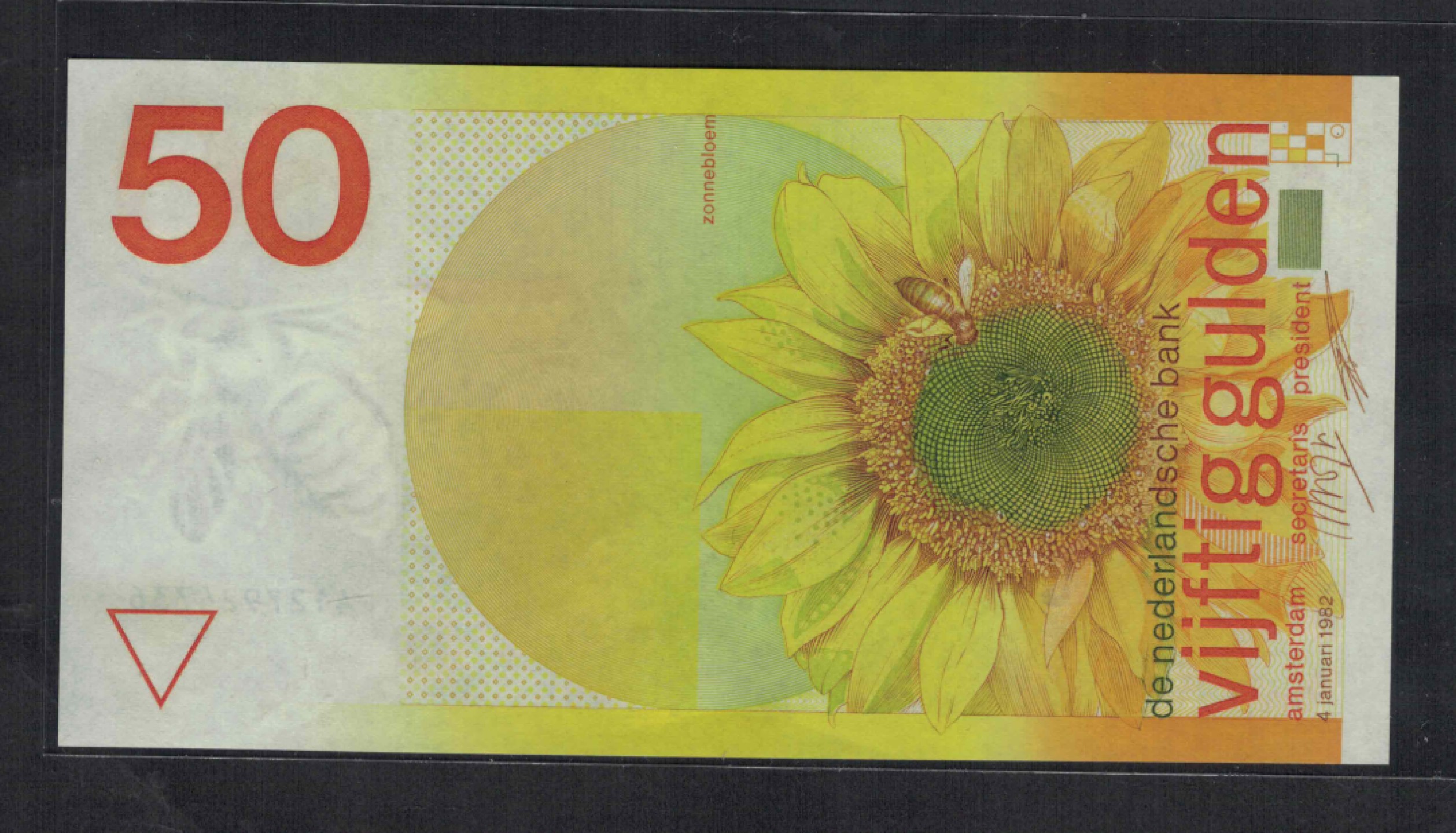 荷兰50盾 1982年 P-96a 欧洲纸币 实物图 UNC