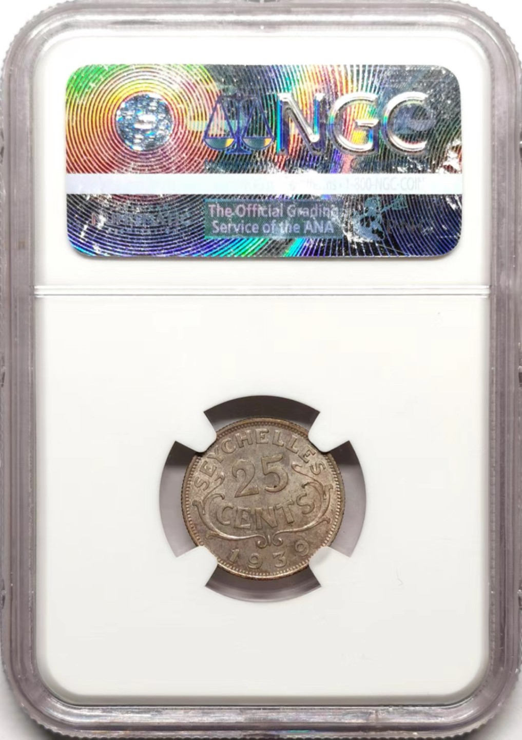 凡希社世界钱币微拍第二百三十五期 1939英属塞舌尔25分银辅币NGC-MS62