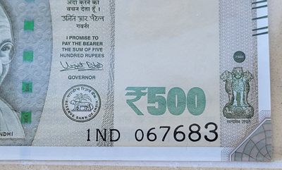 PTCW第六次拍卖--英联邦领土硬币、精制银币、纪念币，纸钞 - INDIA 500 Rupees 2017 without plate letter P114e -IND 067683-  IND Prefix *IND = INDIA*