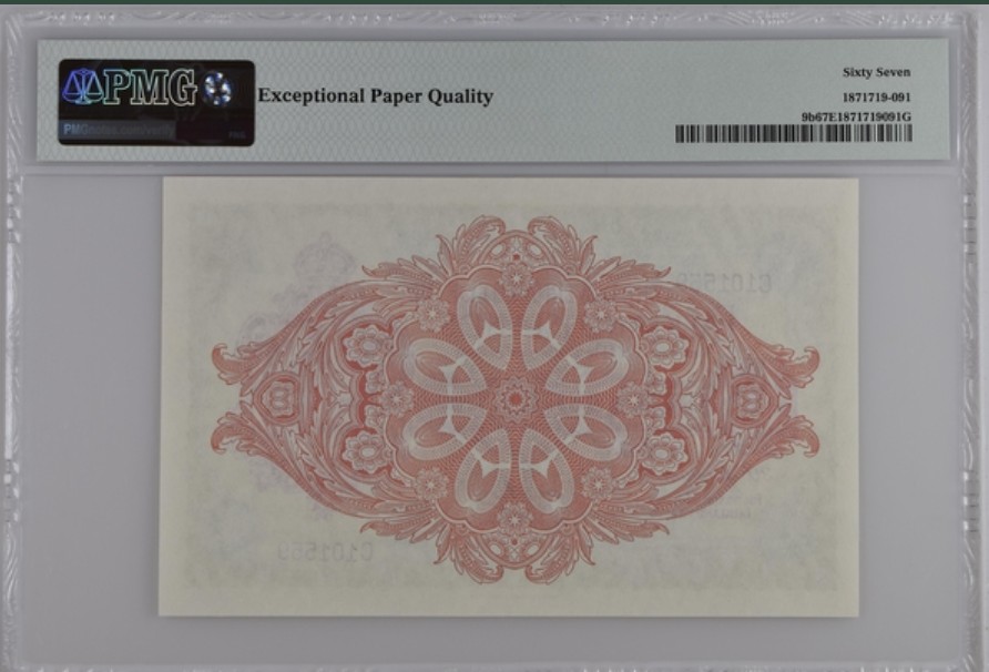 收藏联盟Quantum Auction 第249期拍卖  福克兰群岛1975年5镑 PMG67