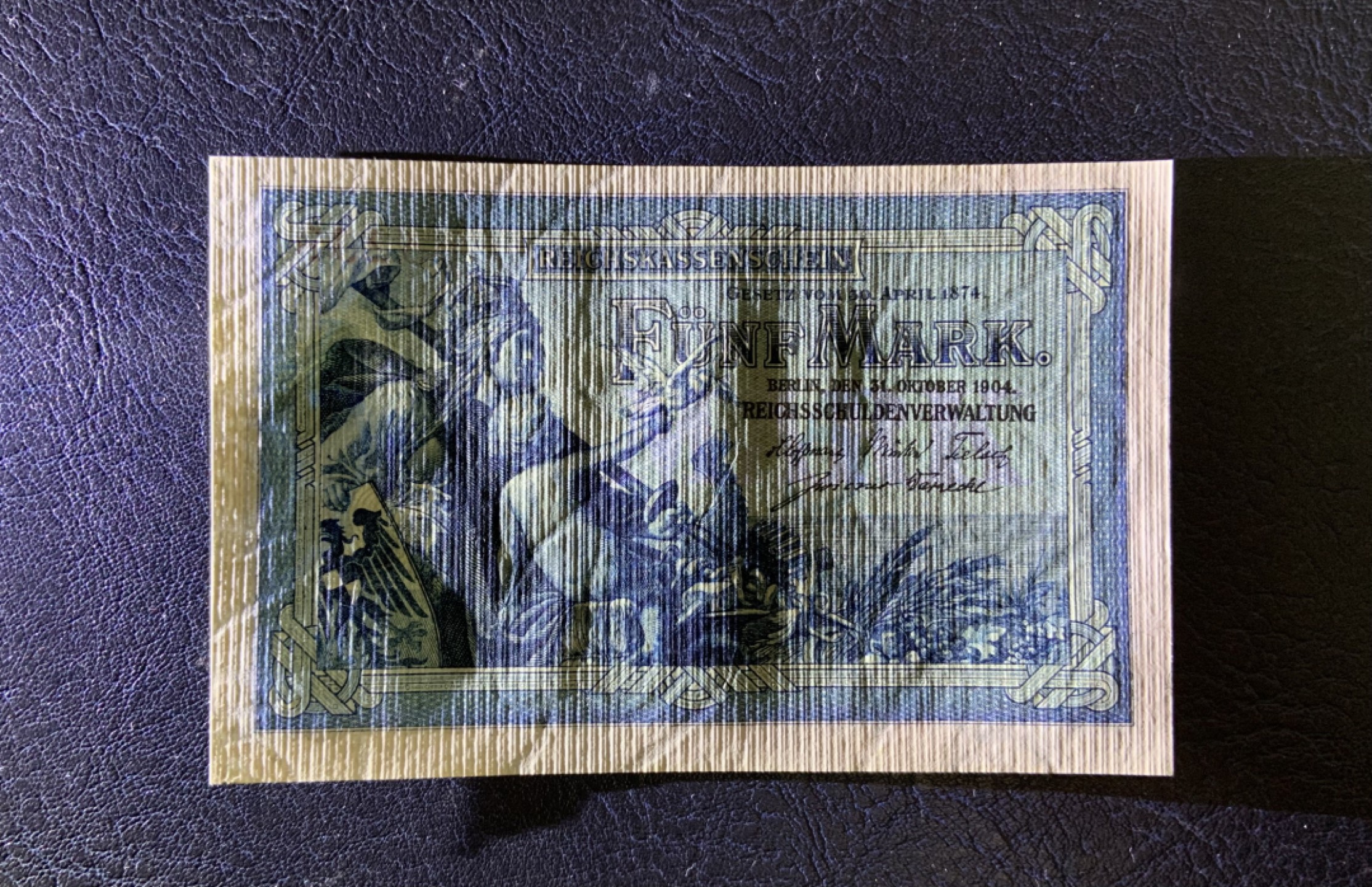 收藏联盟Quantum Auction 第249期拍卖  德国1904年5马克 品相UNC 角微瑕(油墨) A冠