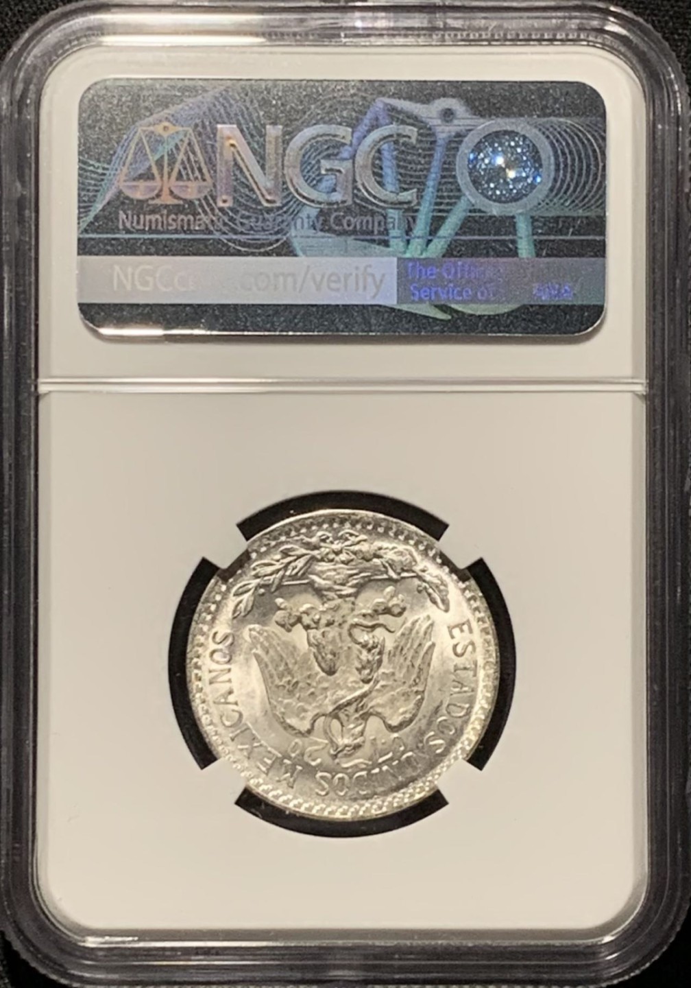 紫瑗钱币——第262期拍卖 墨西哥 1945年 M版 鹰洋 50分 银币 NGC MS66