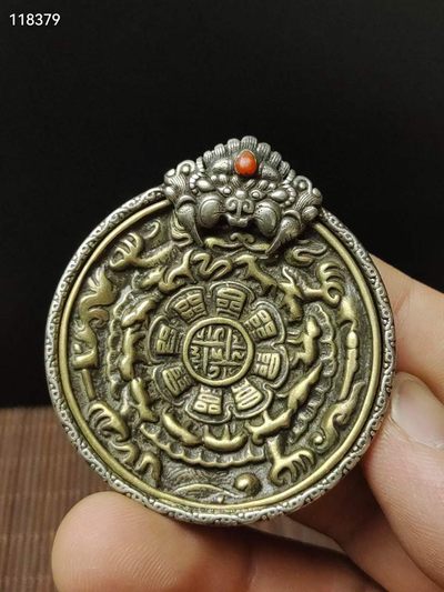 清代 利马铜九宫牌 后天铁镶嵌 - 清代 利马铜九宫牌 后天铁镶嵌