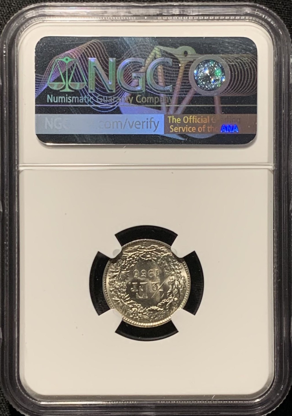 紫瑗钱币——第262期拍卖 瑞士 1956年 赫尔维蒂亚 1/2法郎 银币 NGC MS64