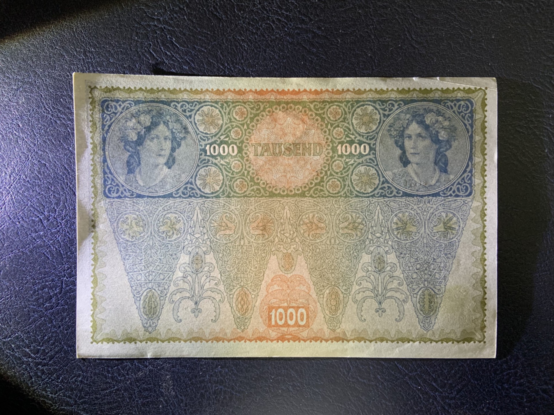 收藏联盟Quantum Auction 第249期拍卖  奥匈帝国1919年1000克朗加盖 品相UNC- 稀少