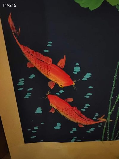 精品画作吴青霞绘画作品〔连年有余〕纸本立轴 精品画作吴青霞绘画作品〔连年有余〕纸本立轴