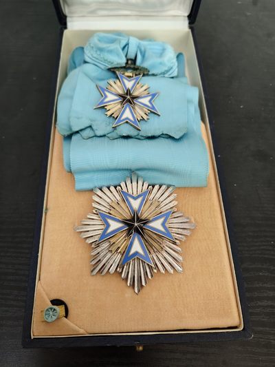 全场0元起拍 第46期 咸鱼国勋章拍卖专场 4月12日（周三）下午6：00开始 - 大十字级法属达荷美 贝宁黑星勋章 大绶 银质珐琅 亚瑟贝特朗制