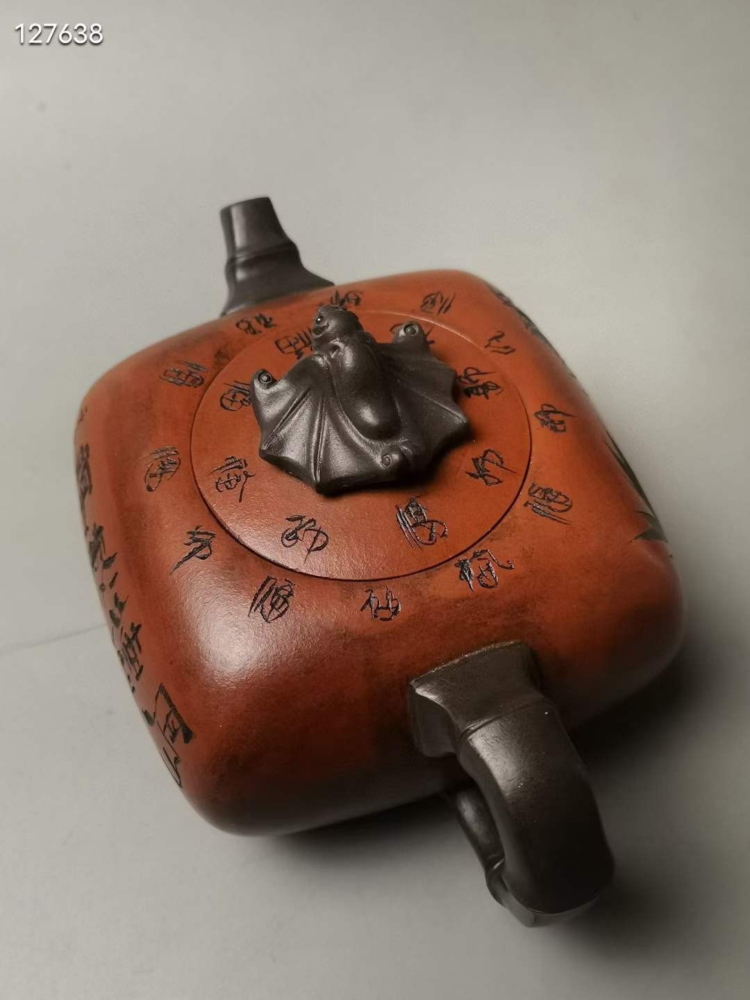 精品紫砂壶顾景舟作品【厚德载福 竹韵】原矿朱泥砂料制成 手工精制 多孔注水 出水流畅