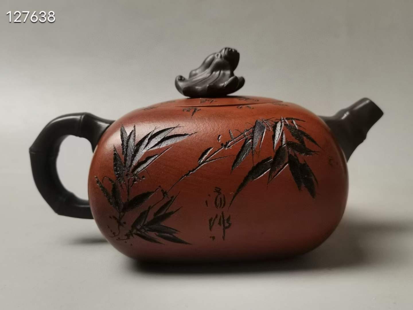 精品紫砂壶顾景舟作品【厚德载福 竹韵】原矿朱泥砂料制成 手工精制 多孔注水 出水流畅