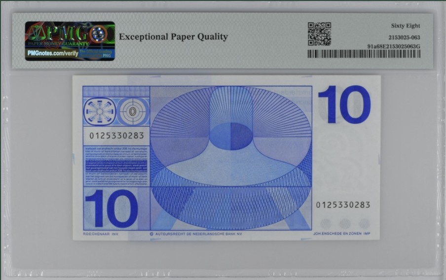 收藏联盟Quantum Auction 第250期拍卖  荷兰1968年10盾牛眼版 PMG68 冠军分