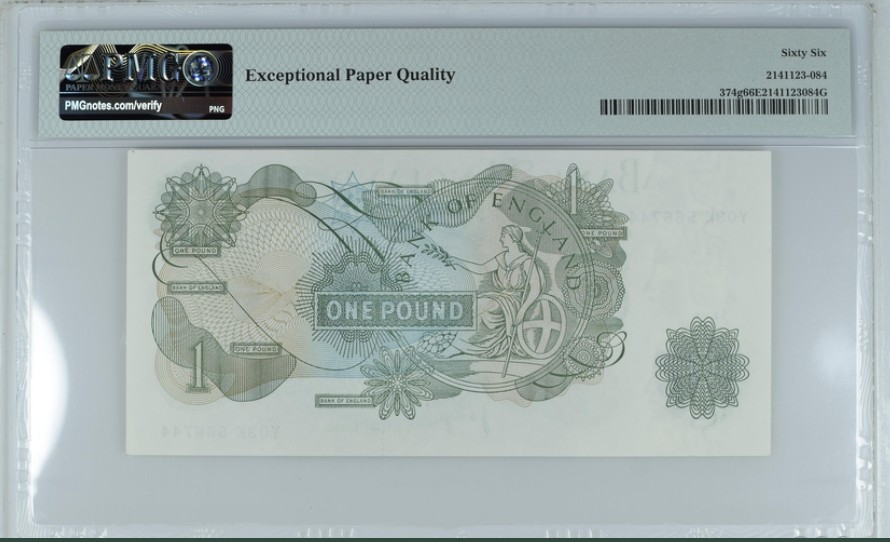 收藏联盟Quantum Auction 第250期拍卖  英国1970-77年1镑 PMG66