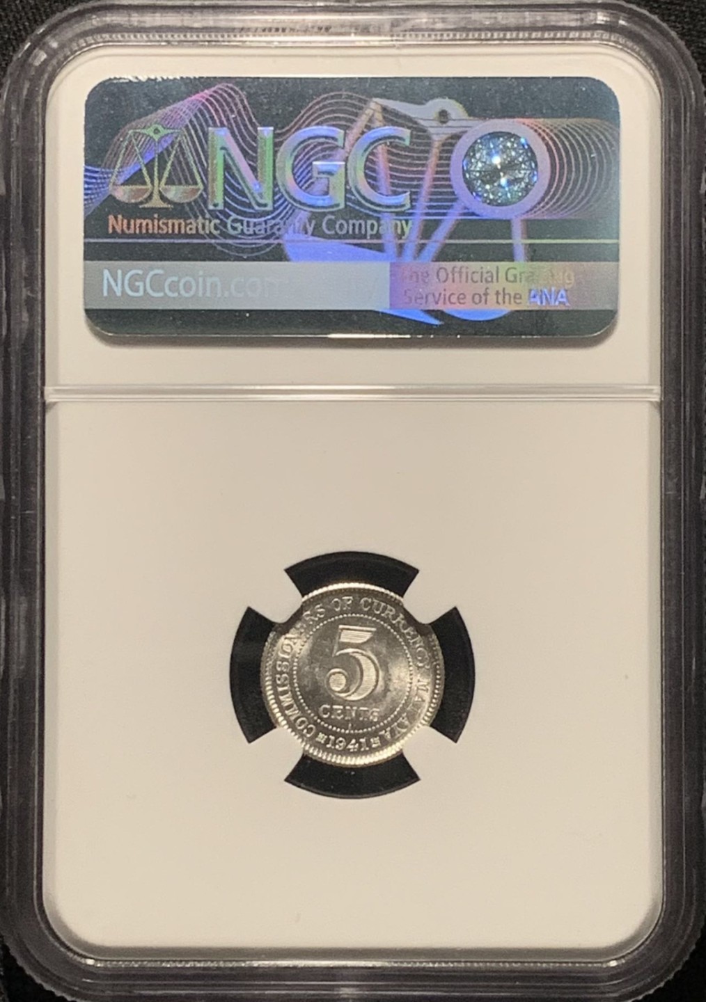 紫瑗钱币——第264期拍卖 马来亚 1941年 i版 乔治六世 5分 银币 NGC MS64