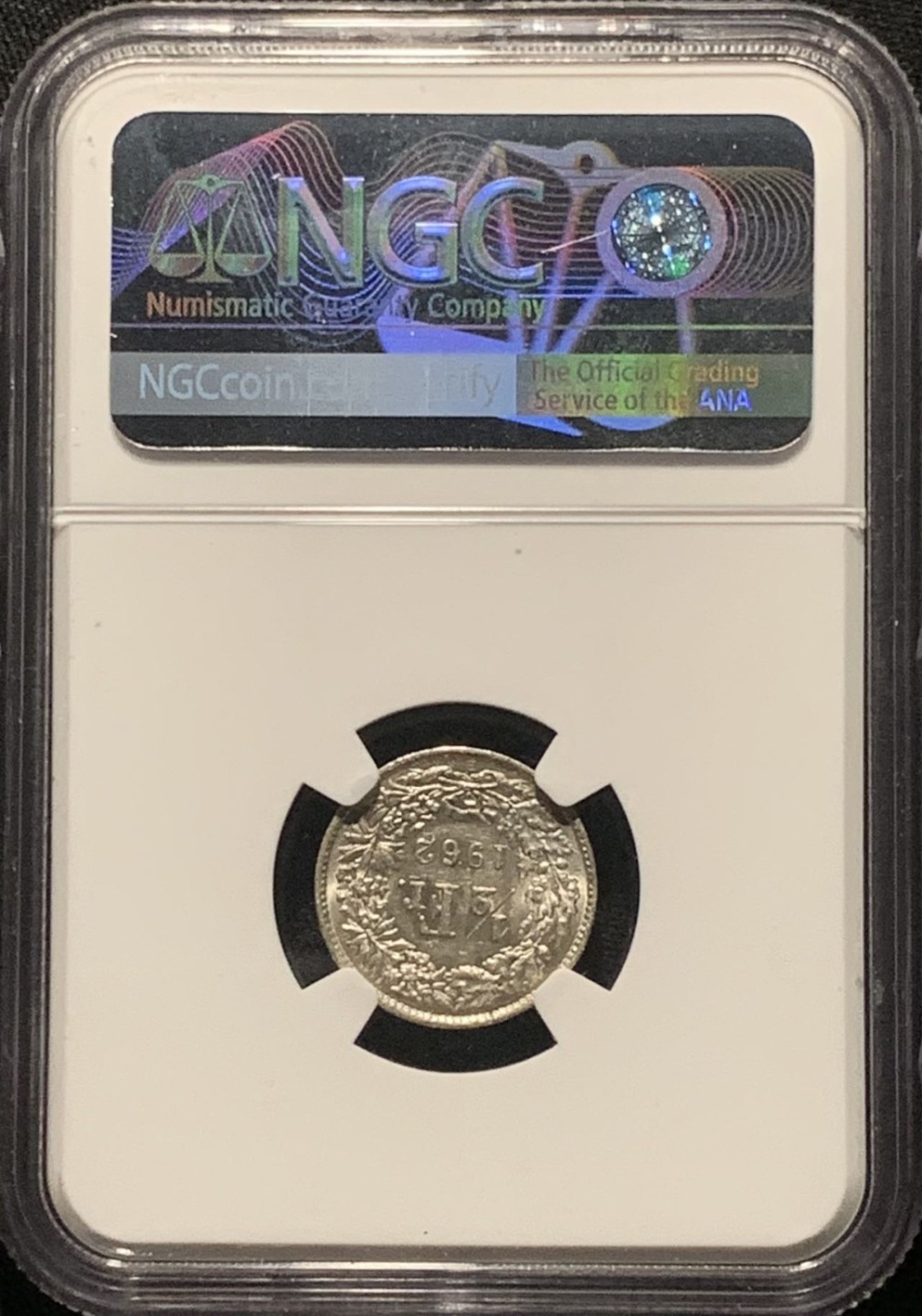 紫瑗钱币——第264期拍卖 瑞士 1962年 赫尔维蒂亚 1/2法郎 银币 NGC MS62