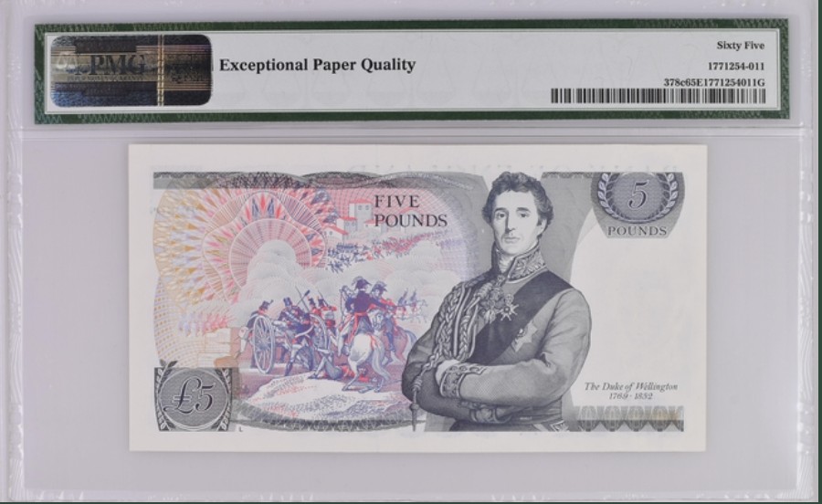 收藏联盟Quantum Auction 第250期拍卖  英国1980-87年5镑 PMG65 威灵顿公爵
