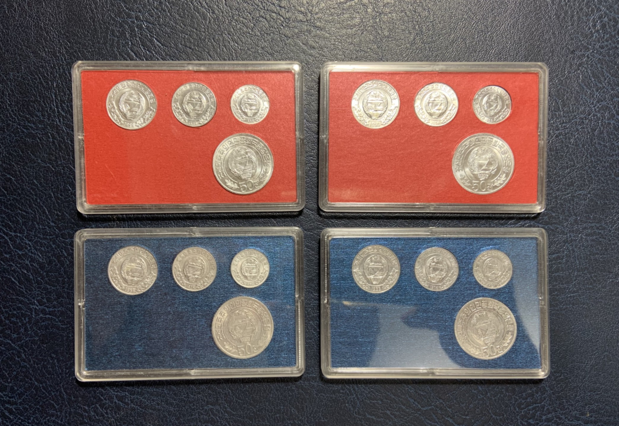 收藏联盟Quantum Auction 第250期拍卖  朝鲜1978年1-50钱外汇铝币单星和双星两套 品相如图