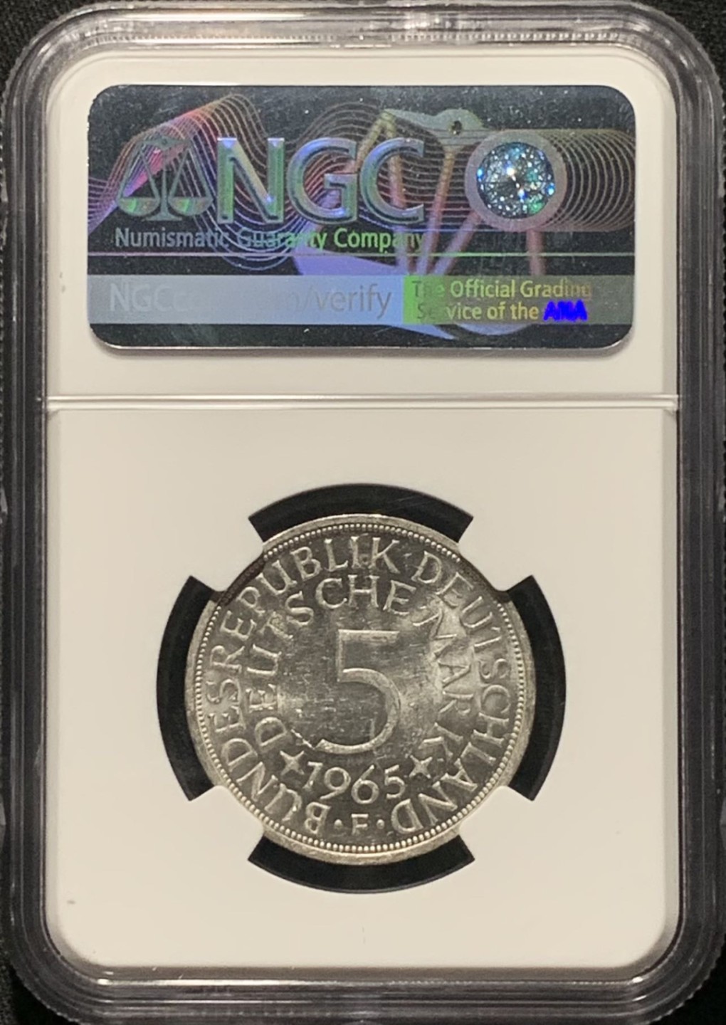 紫瑗钱币——第264期拍卖 联邦德国 1965年 F版 鹰徽 5马克 银币 NGC UNC Detail