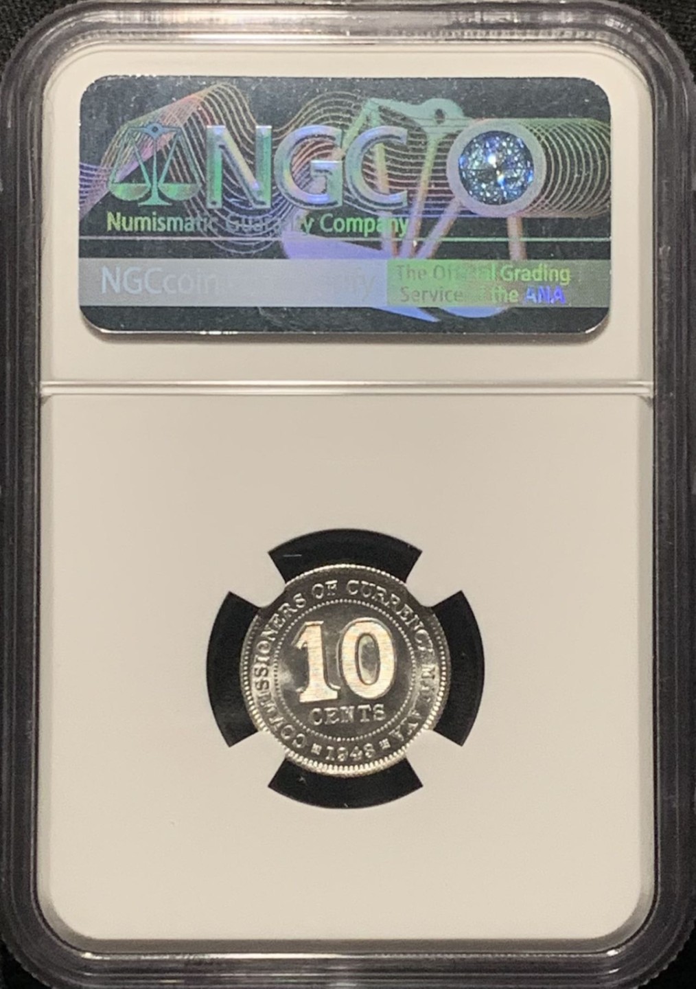 紫瑗钱币——第264期拍卖 马来亚 1943年 乔治六世 10分 银币 NGC MS64