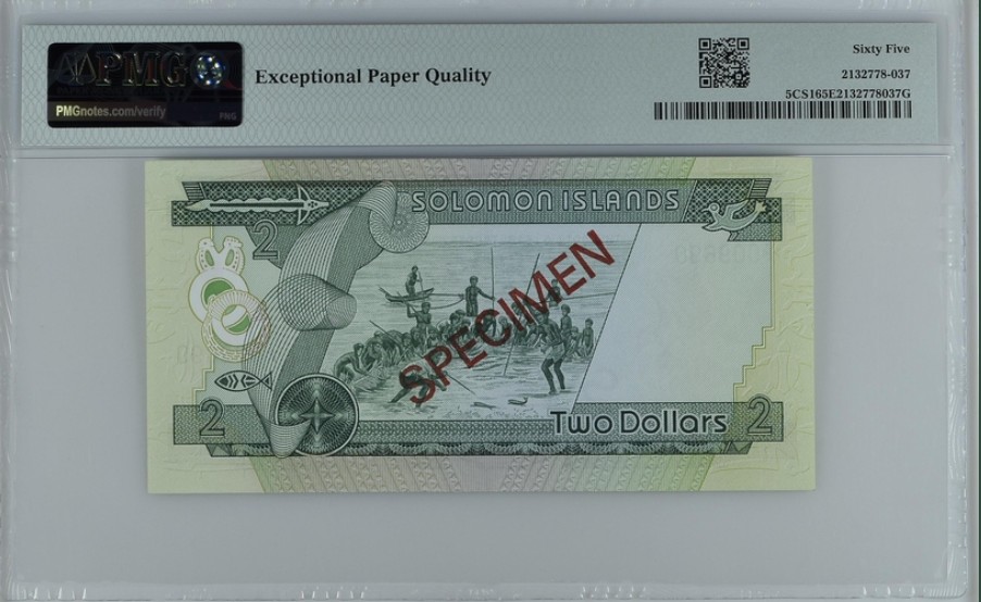 收藏联盟Quantum Auction 第250期拍卖  所罗门群岛1979年2元收藏样票 PMG65 官方限量发行