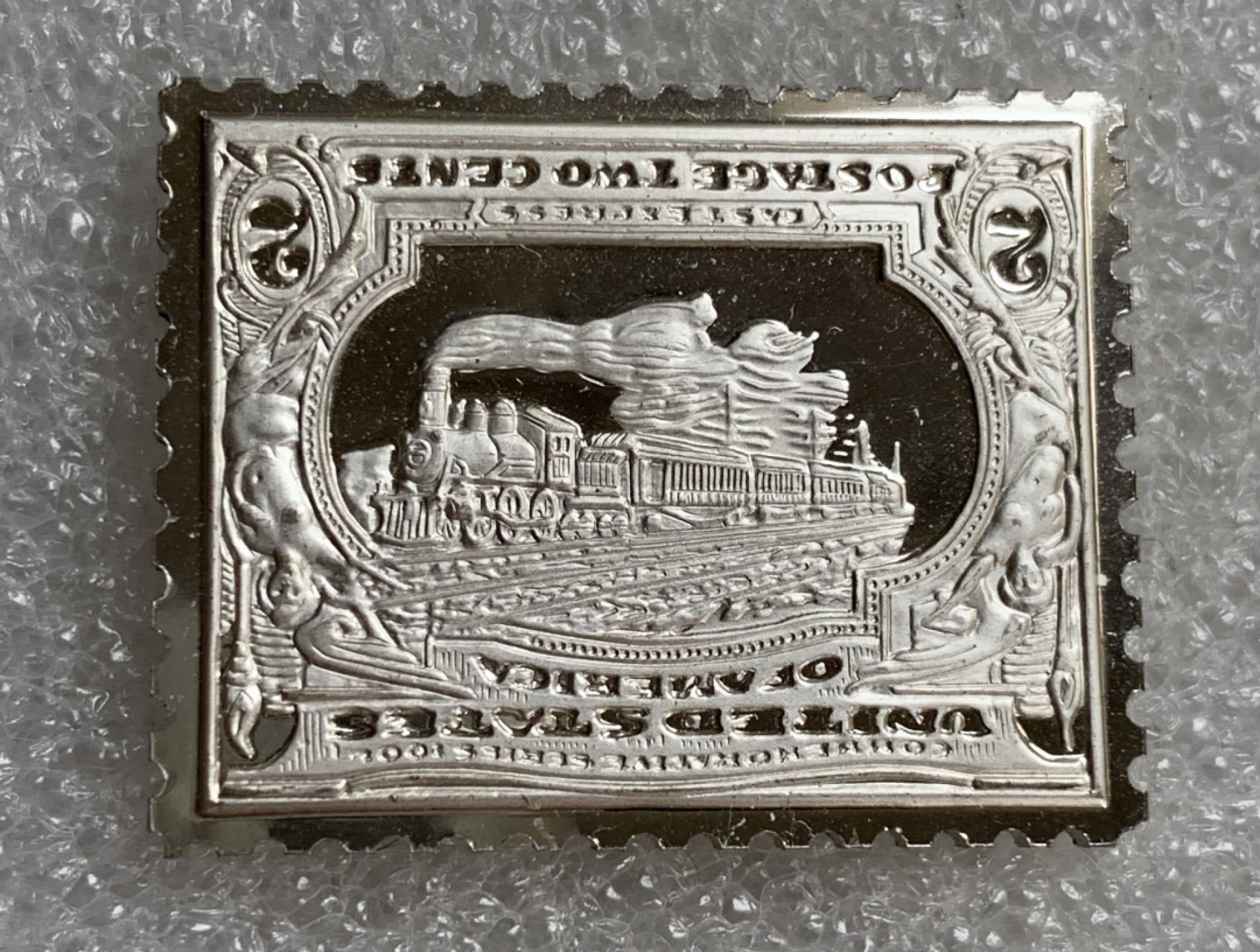 瓶子🏺第87期拍卖会 美国1901年2分银质邮票  世界邮政后铸  10.19g