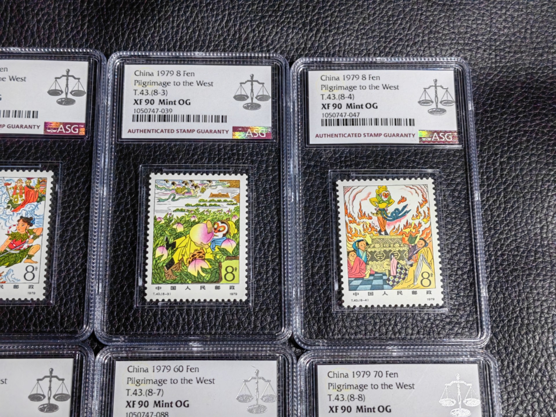 洪涛臻品批发群  精选邮票限时拍卖第二百三十二期 T43西游记新全  ASG90高OG，JT精品，最严格时期一次性出分，大套票90高分同分非常难得，四大名著永恒的经典，一手出分，壳子完好无划痕，藏家首选，喜欢不要错过