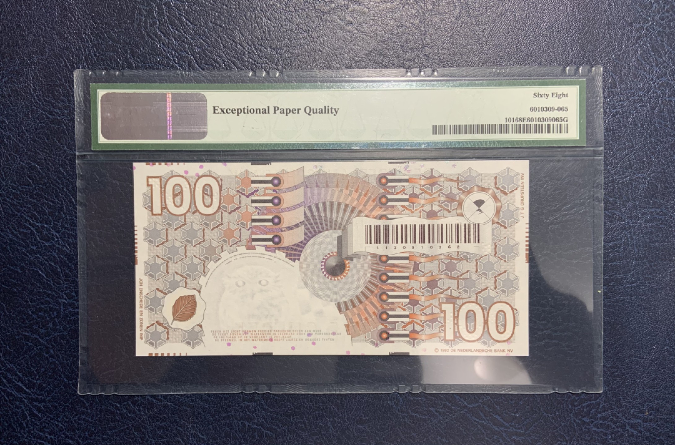 收藏联盟Quantum Auction 第251期拍卖  荷兰1992年100盾 PMG68
