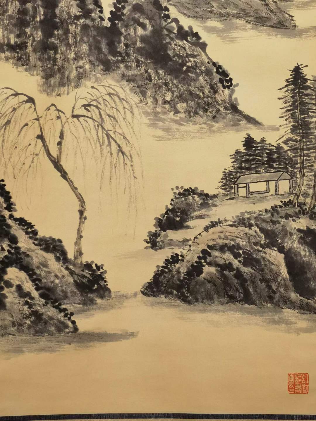 黄宾虹纸本山水立轴。黄宾虹（1865—1955），初名懋质，后改名质，字朴存，号宾虹，中国近现代国画家，擅画山水，山水画一代宗师。 黄宾虹纸本山水立轴。黄宾虹（1865—1955），初名懋质，后改名质，字朴存，号宾虹，中国近现代国画家，擅画山水，山水画一代宗师。