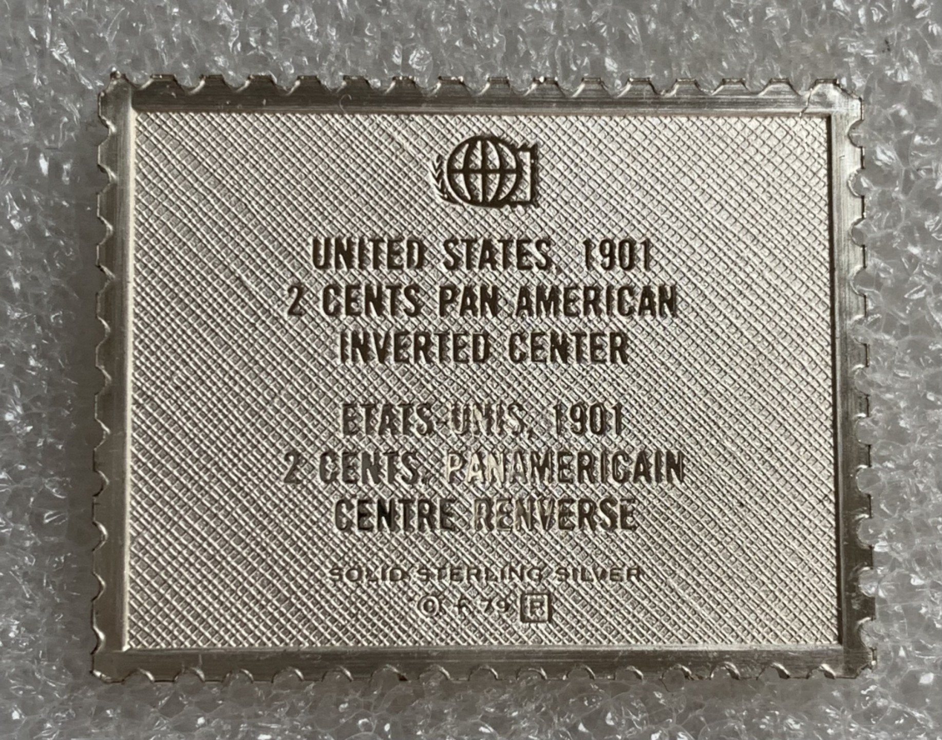 瓶子🏺第87期拍卖会 美国1901年2分银质邮票  世界邮政后铸  10.19g